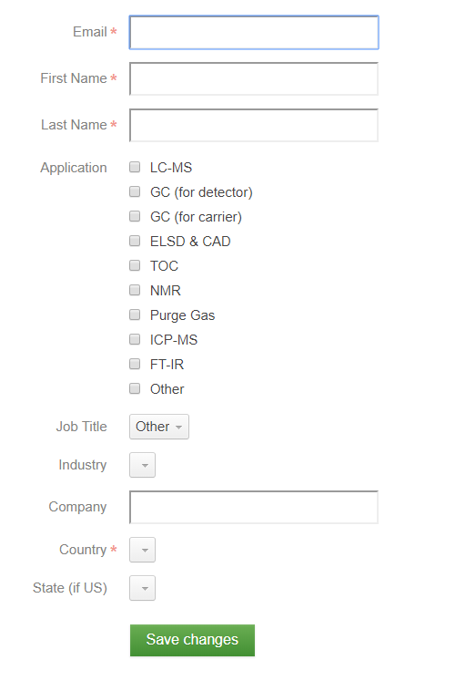 Email preferences form